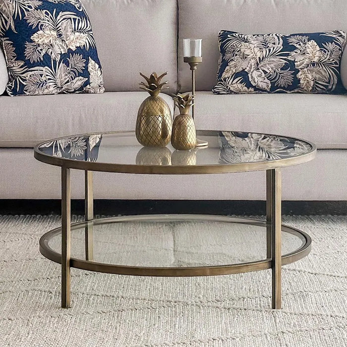 Palladium 90cm Round Coffee Table - Brass