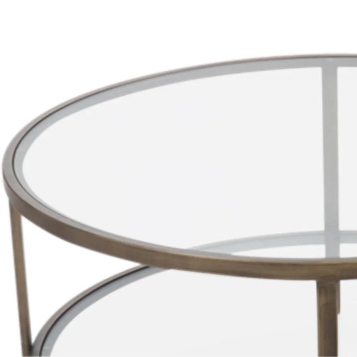 Palladium 90cm Round Coffee Table - Brass