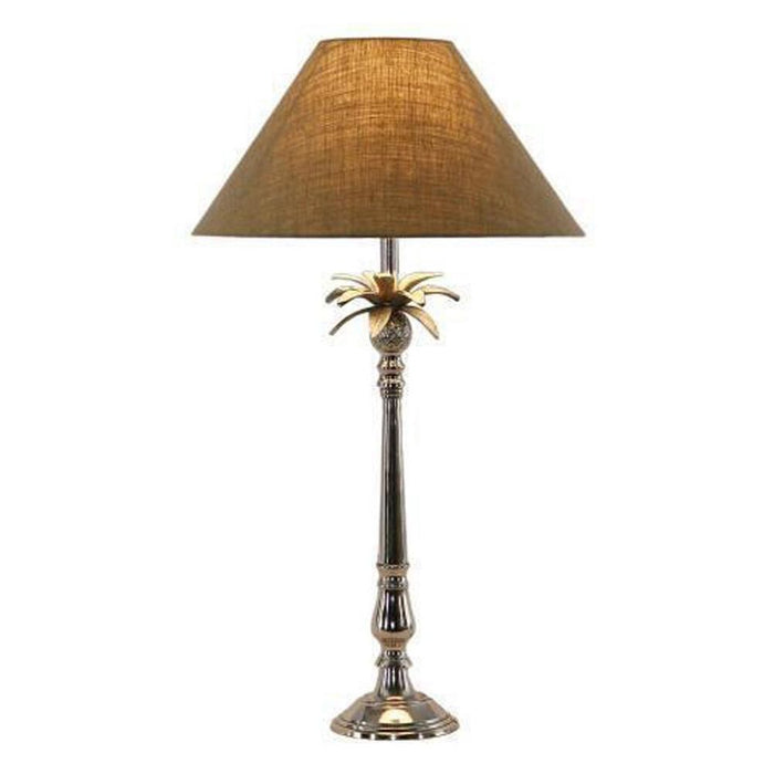 Nickel Pineapple Lamp 40/16 Natural Shade