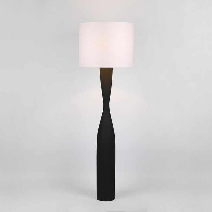 Callum Floor Lamp Base Black with White Shade