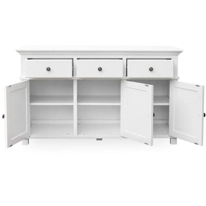 Black 1.45m Sorrento 3 Door Hamptons Buffet
