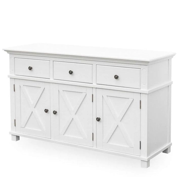 Black 1.45m Sorrento 3 Door Hamptons Buffet