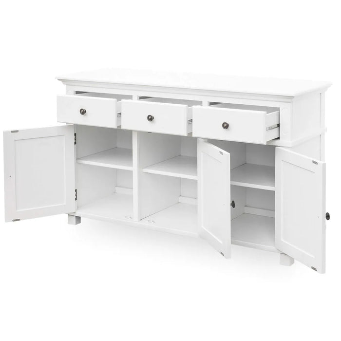 White Sorrento 3 Door with 3 Drawer Buffet 145cm