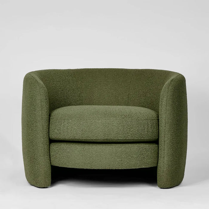 Olive Cora Boucle Fabric Occasional Armchair