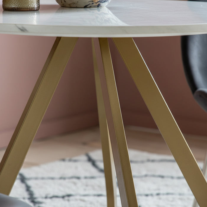 Moorgate 90cm Dining Table Gold