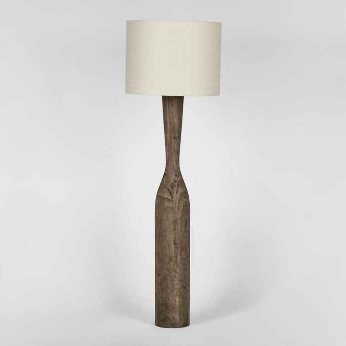 Callum Timber Floor Lamp Base With Natural Shade