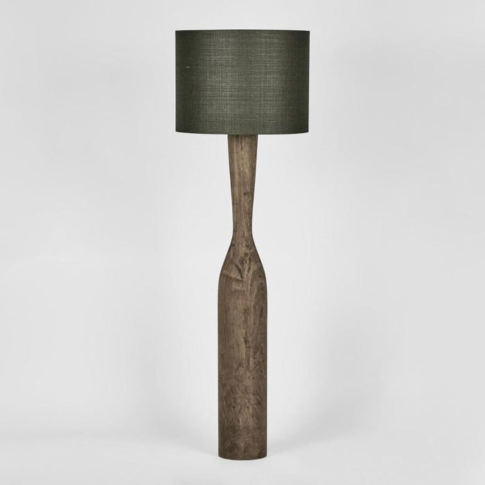 Callum Timber Floor Lamp Base With Black Shade
