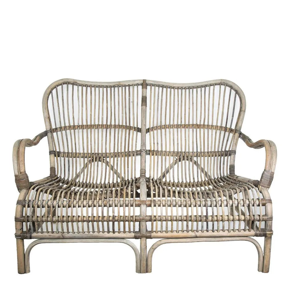 Seville 2 Seater Rattan Armchair - Grey — Lj Bedding and Furnitures