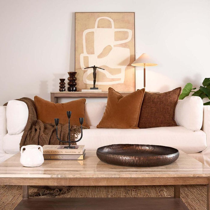 Huntley Leather & Brass Table Lamp & Shade