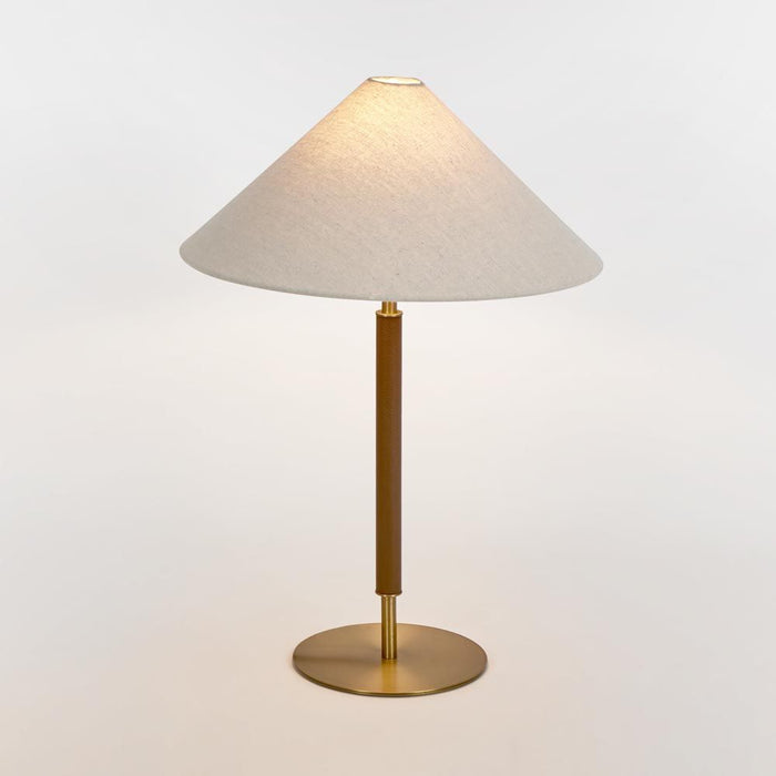 Huntley Leather & Brass Table Lamp & Shade