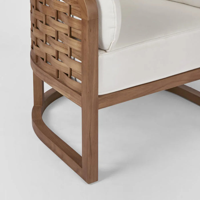 Natural Weaverly Teak Armchair with Cushion