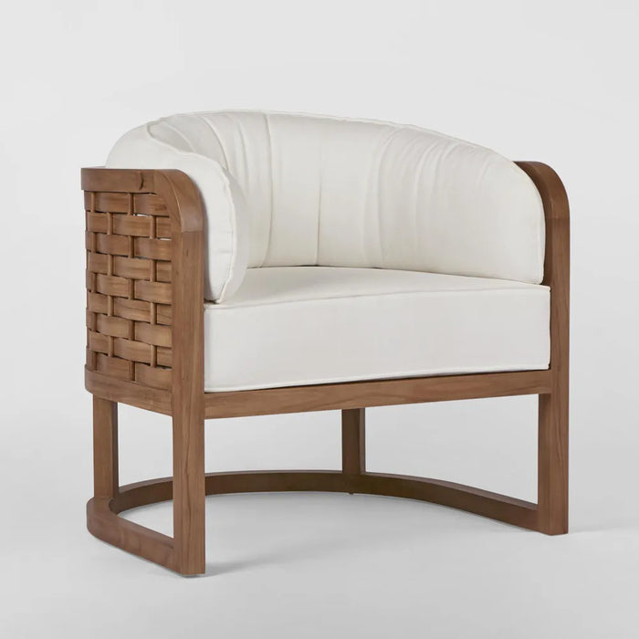 Natural Weaverly Teak Armchair with Cushion