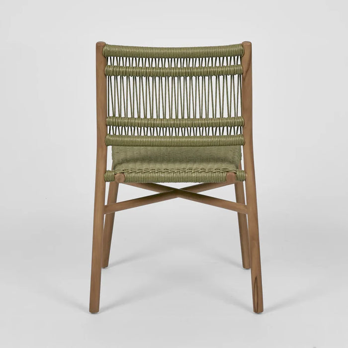 Wategos Olive Green Outdoor Teak Dining Chair