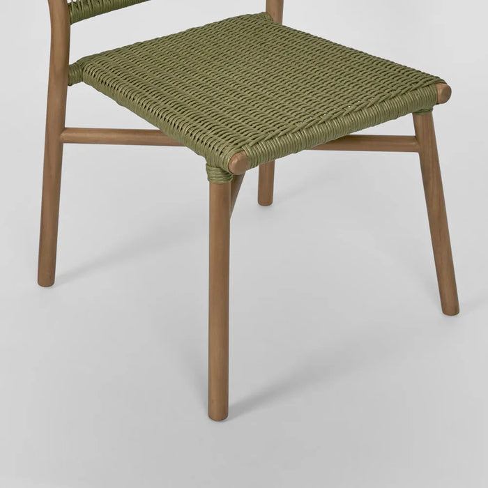 Wategos Olive Green Outdoor Teak Dining Chair