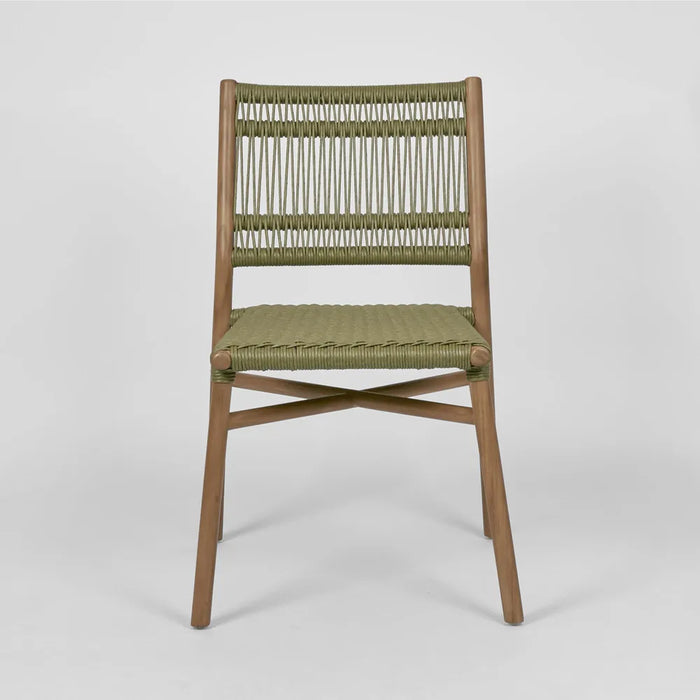 Wategos Olive Green Outdoor Teak Dining Chair