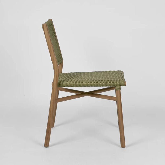 Wategos Olive Green Outdoor Teak Dining Chair