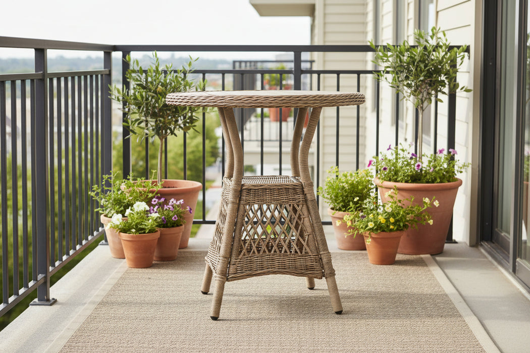 Marco Aluminium Synthetic Wicker Table Natural -Outdoor