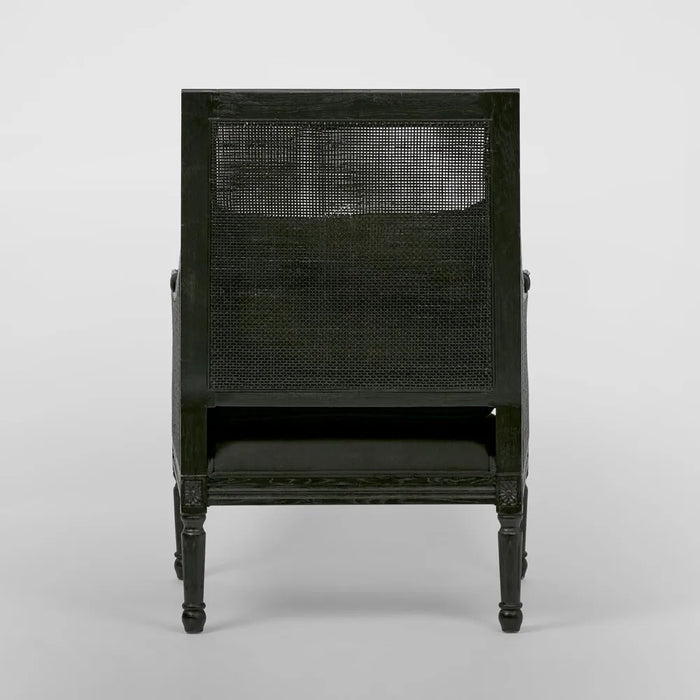 Black Hicks Caned Armchair with Cushion