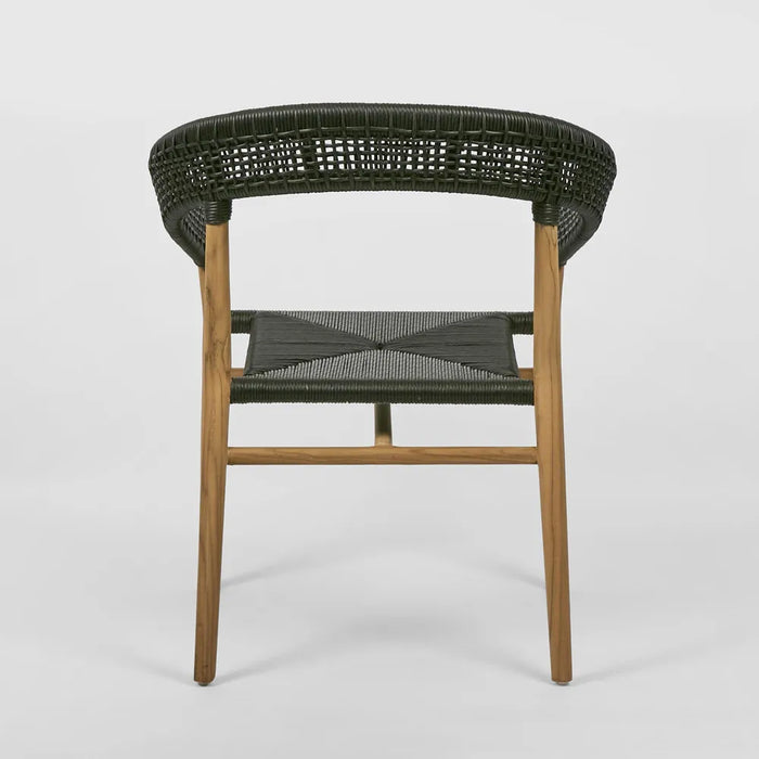 Black Outdoor Cove Teak & Synthetic Dining Chair