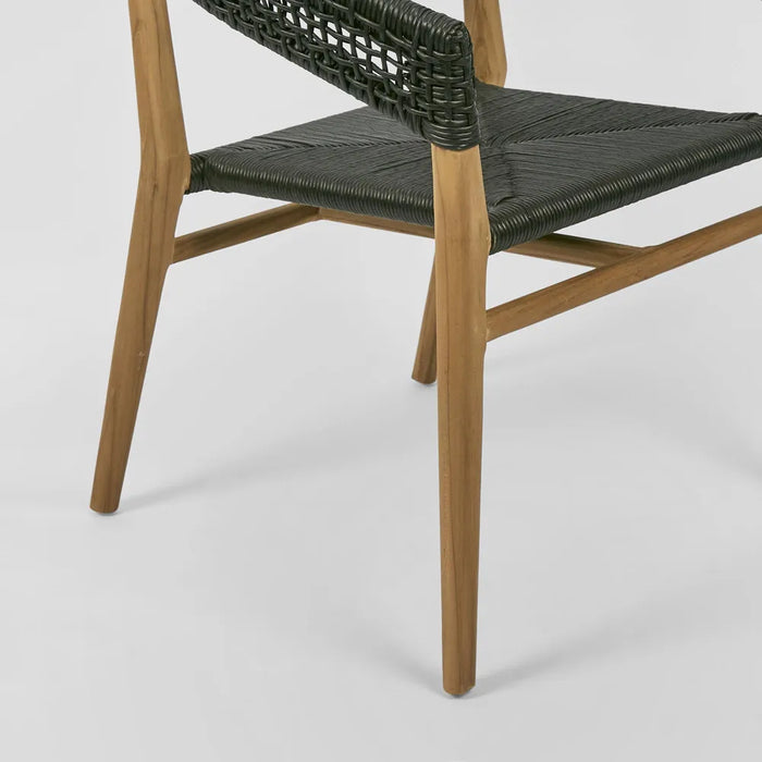 Black Outdoor Cove Teak & Synthetic Dining Chair