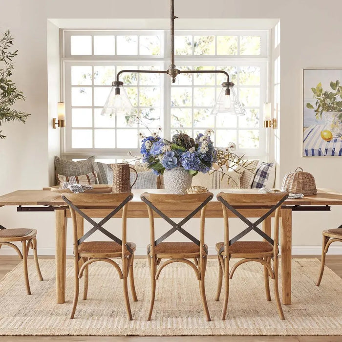 Rossa Extendable 180 to 280cm Hamptons Dining Table Oakwood