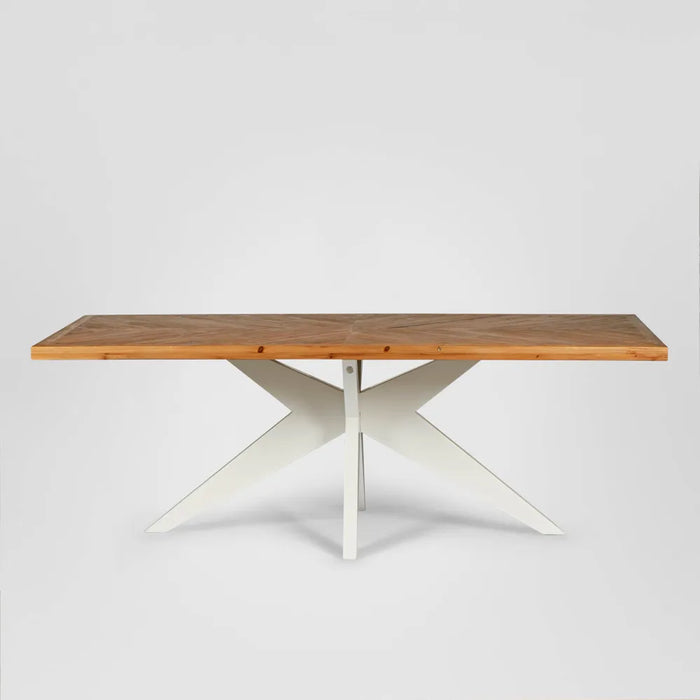 Mudgee Dining Table Timber Top White Leg 220cm