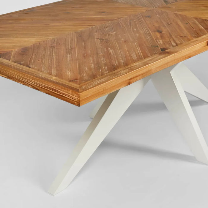 Mudgee Dining Table Timber Top White Leg 220cm