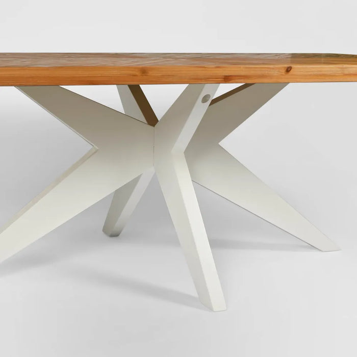 Mudgee Dining Table Timber Top White Leg 220cm