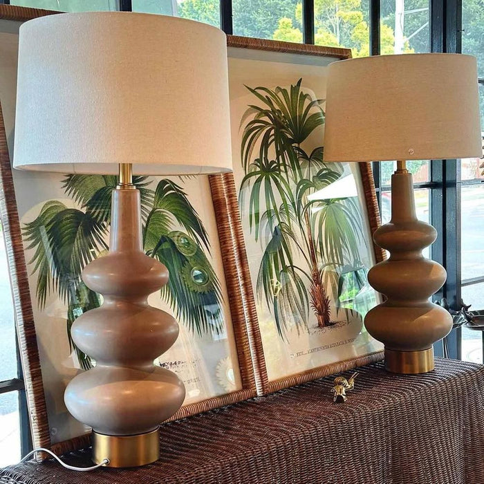 Linden Sandstone Table Lamp & Linen Shade