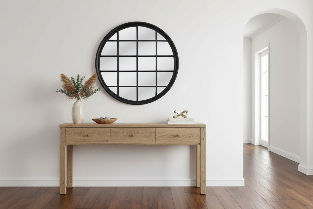 Hamptons Round Mirror 120cm x 120cm Black