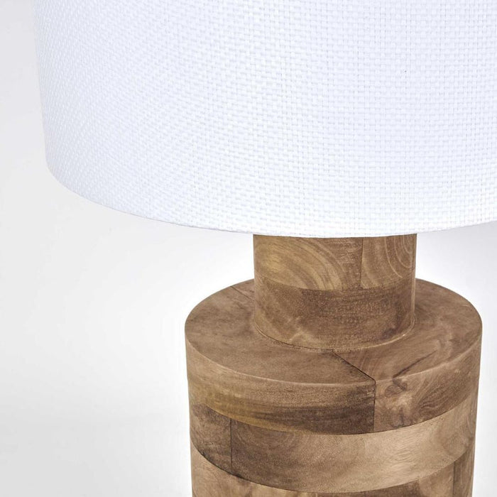 Circa Timber Table Lamp Small White Shade
