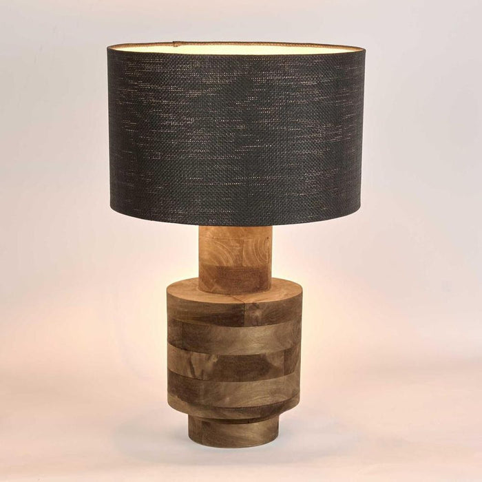 Circa Timber Table Lamp Small Black Shade