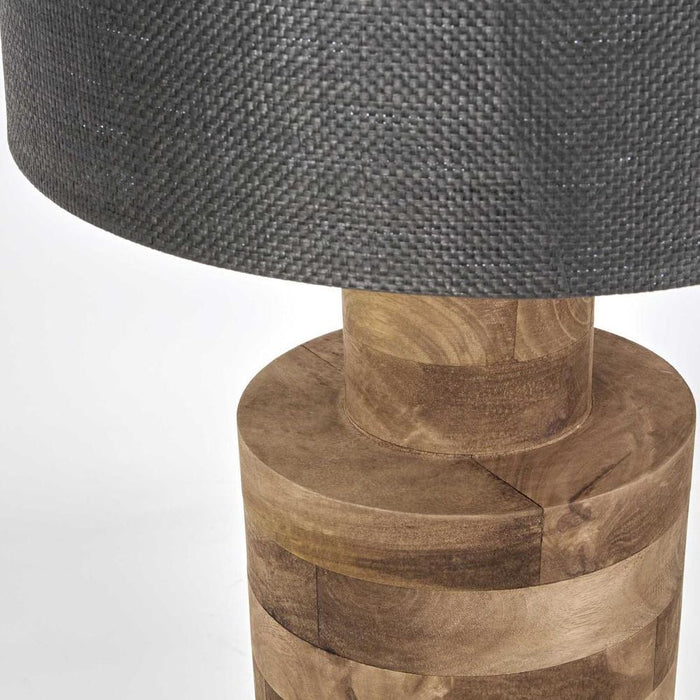 Circa Timber Table Lamp Small Black Shade