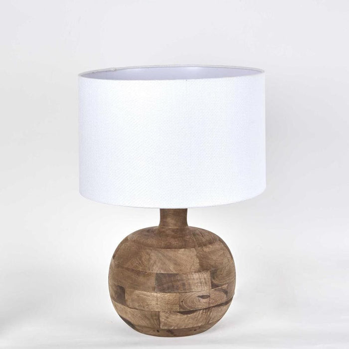 Arum Timber Table Lamp White Shade