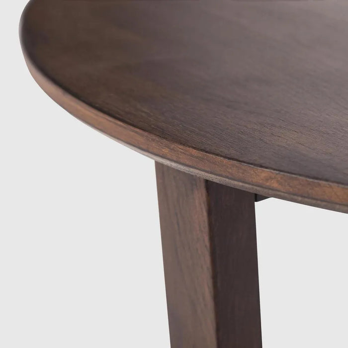 Olwen 1.2m Oak Wood Round Dining Table - Walnut