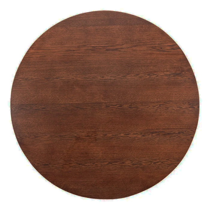 Olwen 1.2m Oak Wood Round Dining Table - Walnut
