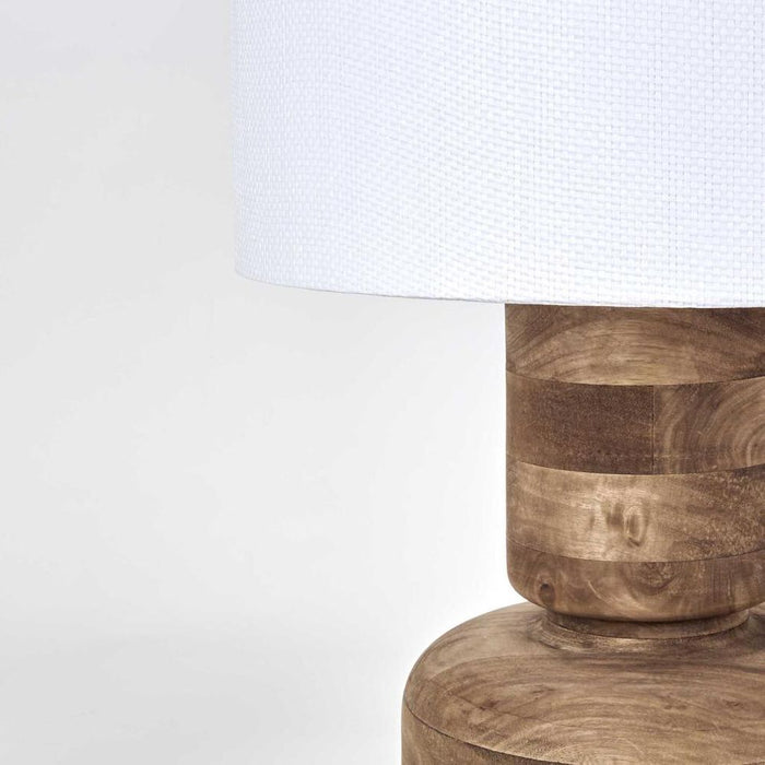 Clem Timber Table Lamp White Shade