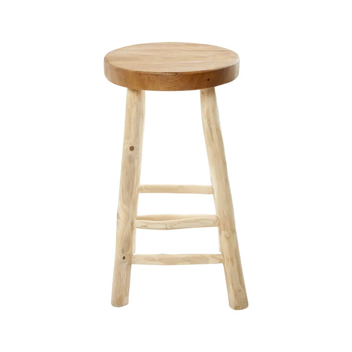 Teak Stool Lacquered Medium 64cm H