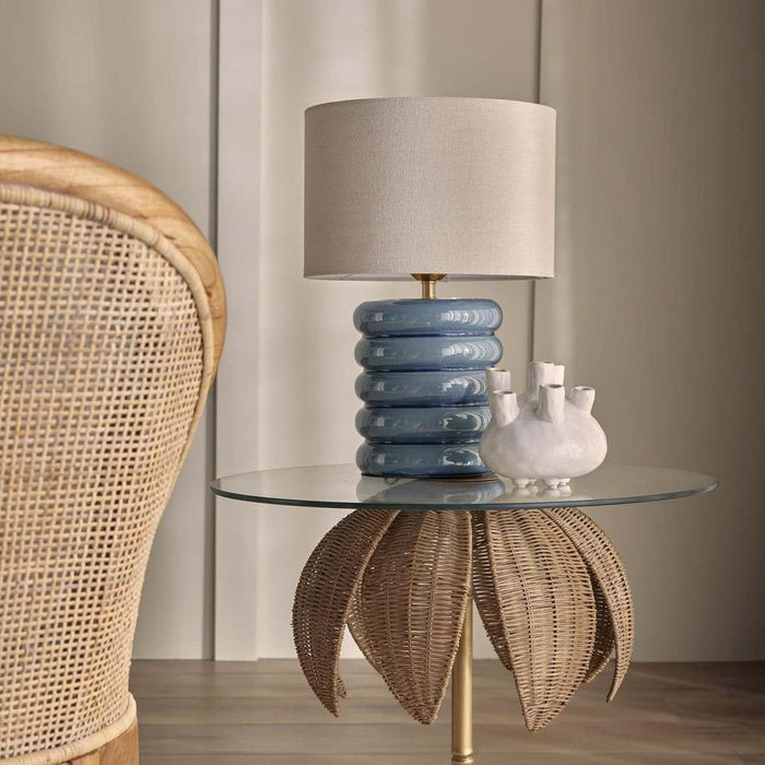 Bentley Blue Table Lamp & Linen Shade