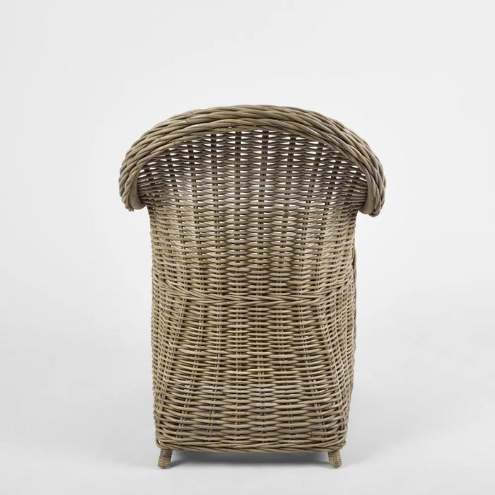 Natural Long Island Wicker Chair with Cushion