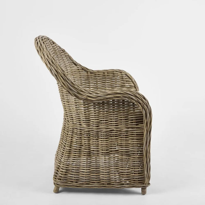 Natural Long Island Wicker Chair with Cushion