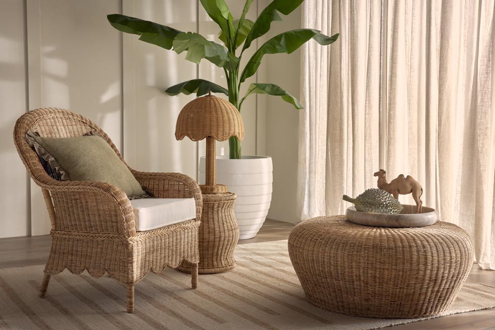 Brolley Rattan Table Lamp