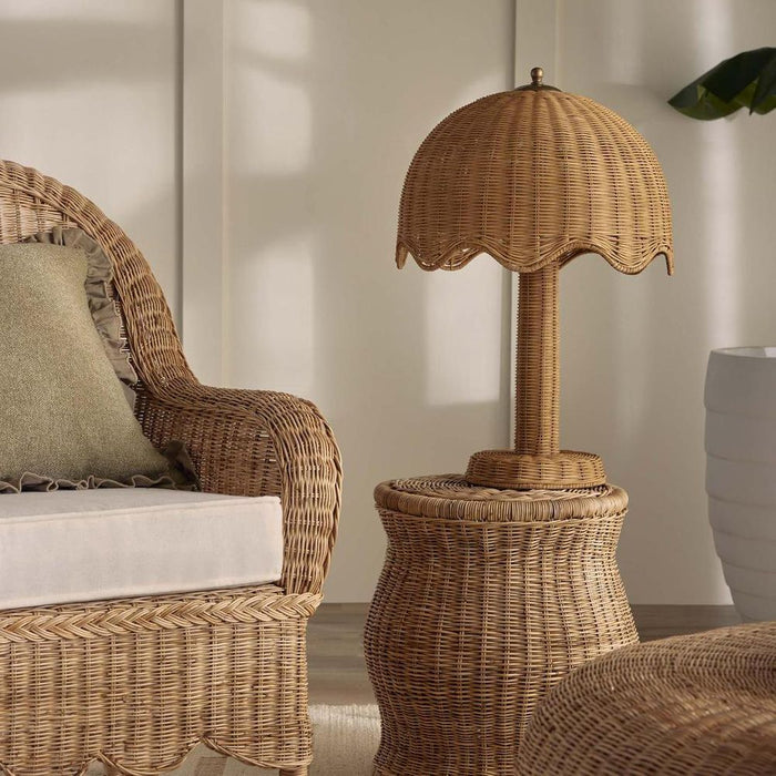 Brolley Rattan Table Lamp