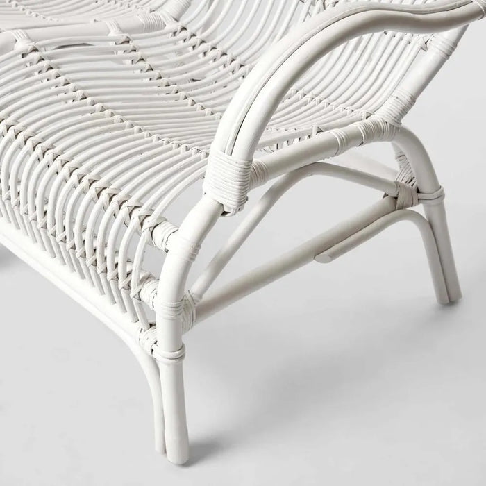 Seville 2 Seater Rattan Armchair - White