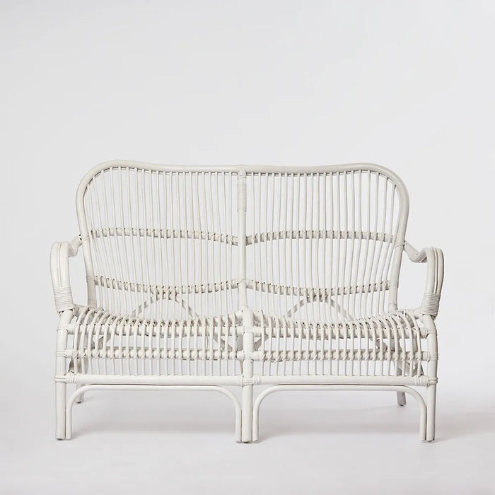 Seville 2 Seater Rattan Armchair - White
