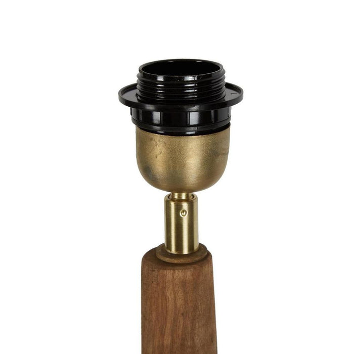 Lancia Small - Dark Natural - Turned Wood Slender Table Lamp