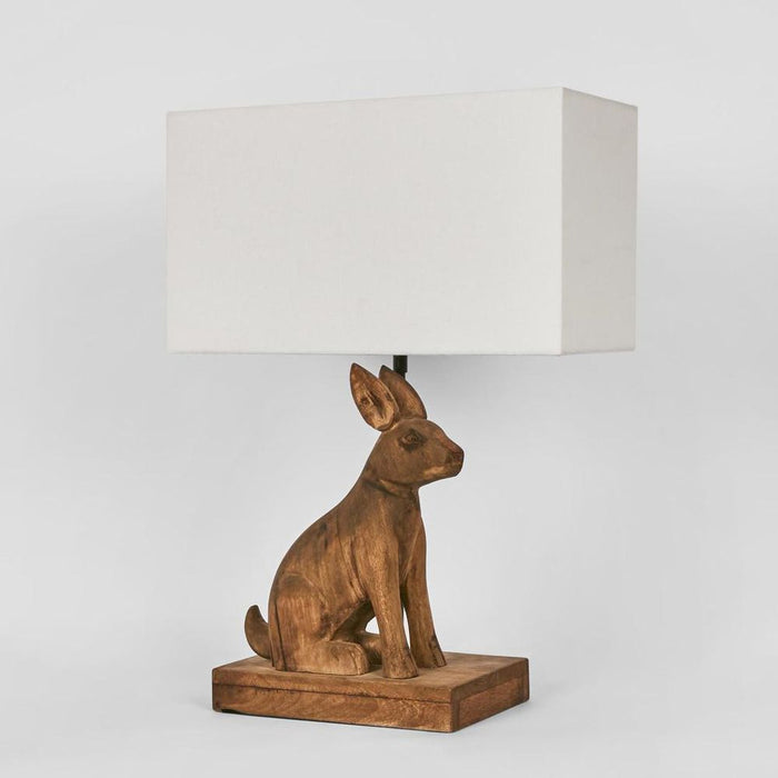 Simon - Dark Natural - Small Wooden Rabbit Table Lamp