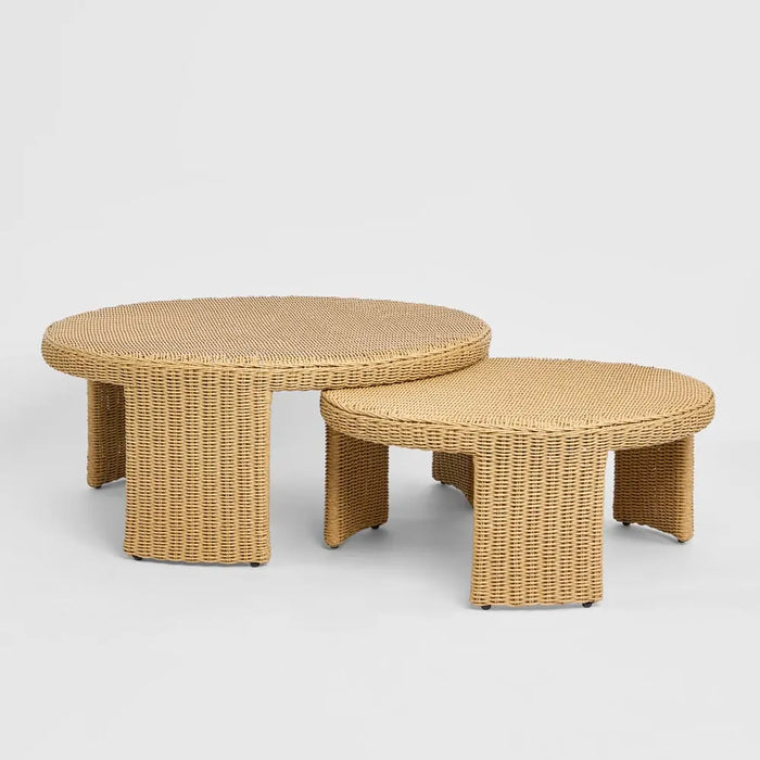 Cassius Outdoor Coffee Tables Nest of 2 - Natural
