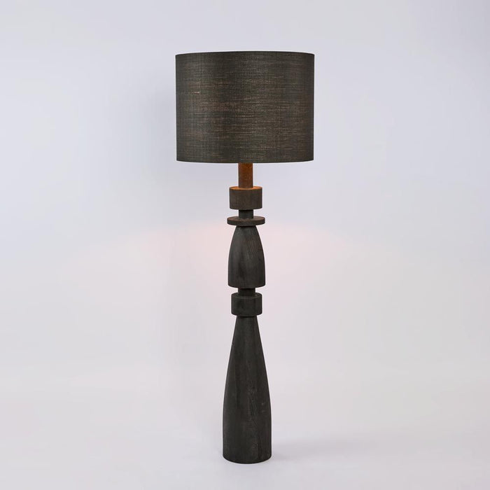 Magnus Wood Floor Lamp Black Base with Black Shade
