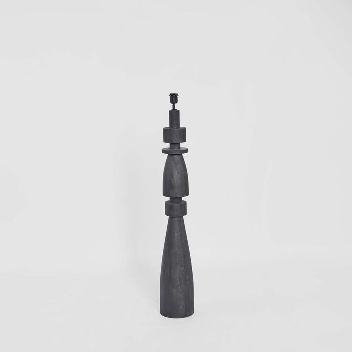 Magnus Wood Floor Lamp Black Base with Black Shade
